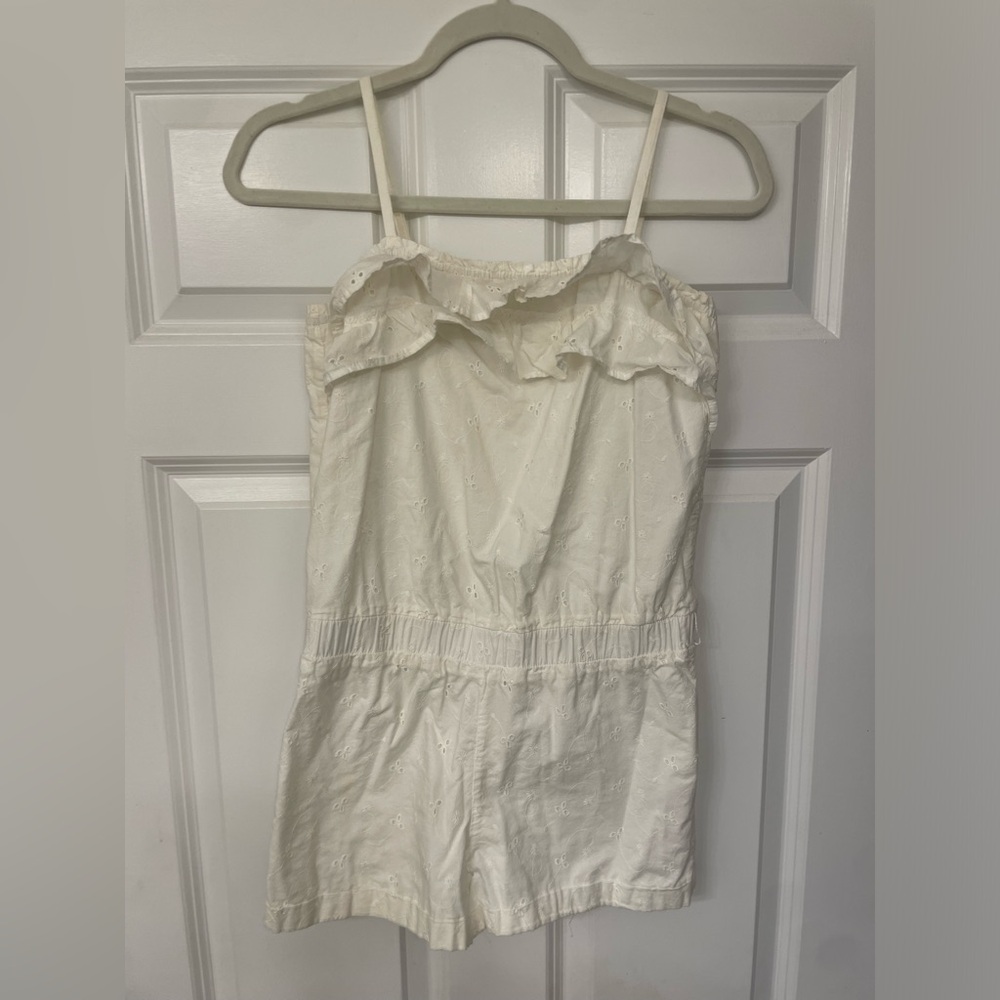 Girls’ White Ruffled Romper Size XL